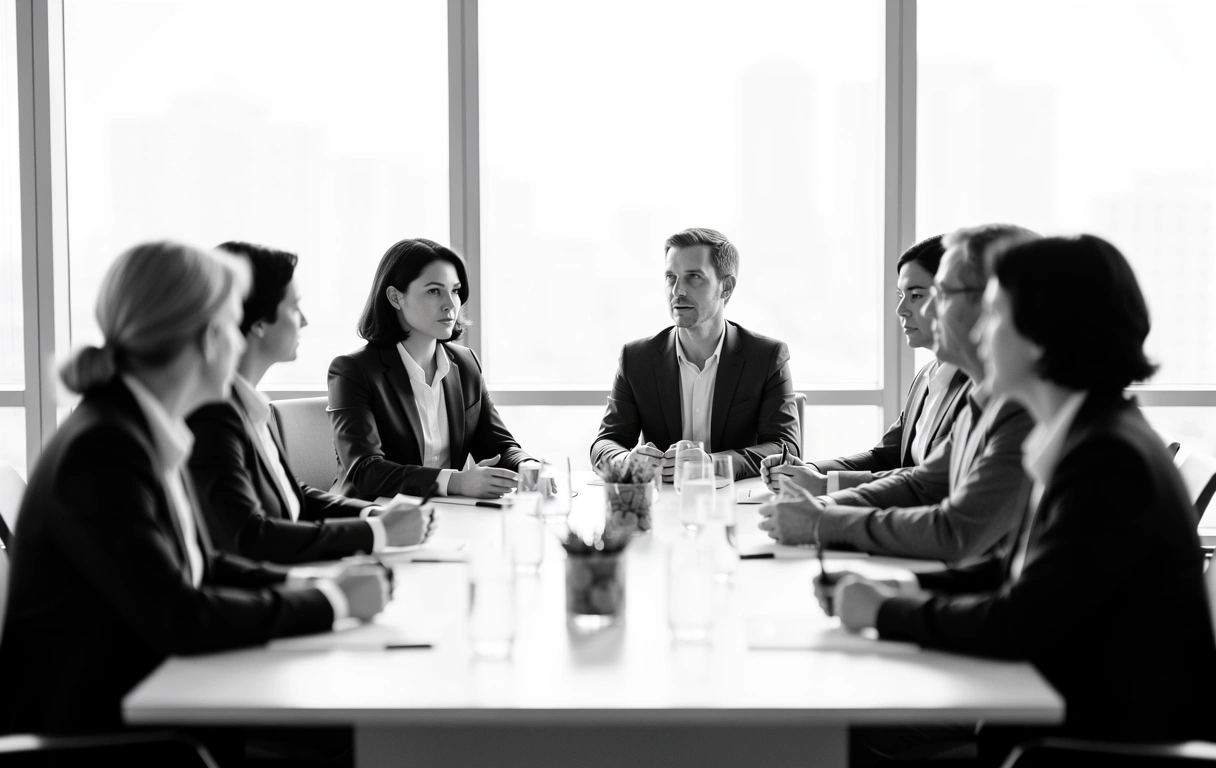 Financial professionals in a meeting