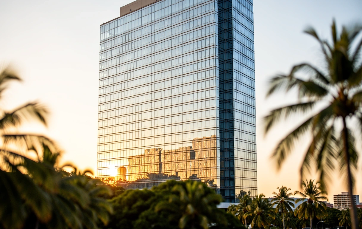 Modern financial district in South Africa