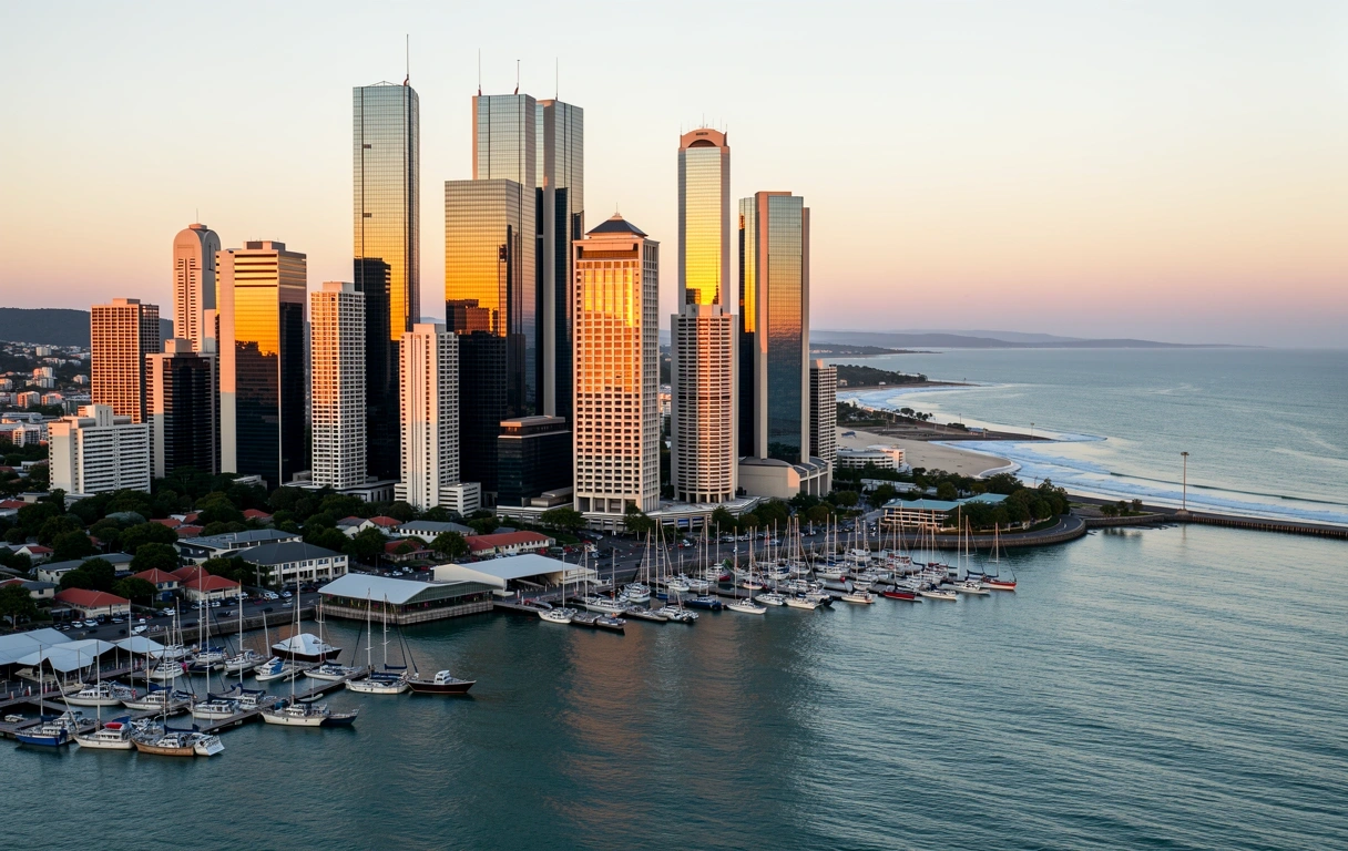 Durban skyline at sunset